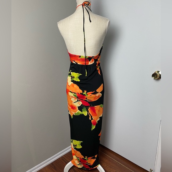 O Ring Floral Print Maxi Dress - Picture 4 of 5